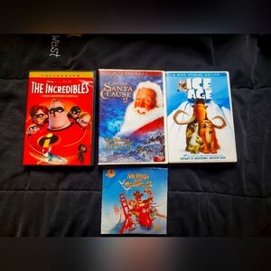 All Dogs O To Heaven 2, The Incredibles, Santa Clause 2 with Tim Allen, and Ice